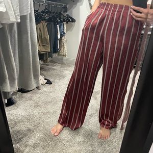 Express burgundy pinstriped wide leg Pants size S